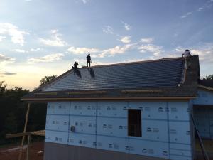 The 6 kW of solar panels consists of a solar shingle product that is similar in size to asphalt shingles and is integrated into the roof to provide most of the home’s power needs. 