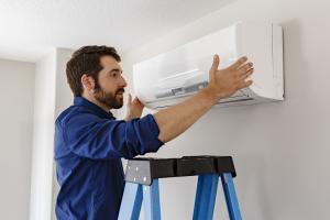 A small, single-zone cooling system such as this ductless mini-split heat pump can be a very effective way to provide emergency cooling with a low power draw on a backup power system.