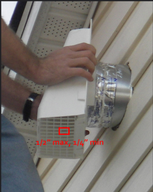 Right - A durable, vented cover is installed over this exhaust duct to prevent bird and pest entry
