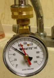 Service water pressure gauge