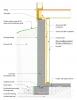 Spray foam on concrete foundation wall with framed interior wall