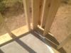 Corner framing is placed to allow room in the corners for wall insulation.