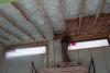 This vaulted ceiling has 7 inches of closed-cell spray foam plus an R-22 unfaced mineral wool batt for a total attic insulation value of R-68.