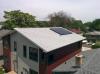The simple gable roof is constructed at an unusual 6.55 pitch that allows exactly four and a half sheets of 4-foot- wide coated, taped roof sheathing to be installed as the roof deck with enough space at the peak for a continuous ridge vent. 