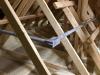 The seams in the ceiling drywall are sealed from the attic side with spray foam.
