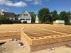 Right – Strips of SIP panels are used to sheath and insulate the rim joists.