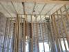 Right – Spray foam fills the cathedral ceilings of the home.
