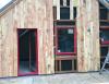 Right - This cedar siding is installed over furring strips which allow an air and drainage gap behind the siding.