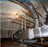 Spray foam  insulates and air seals the underside of the attic roof and walls.