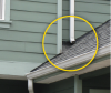 Water should not be directed to flow into the wall. This could soon lead to water intrusion inside the wall.