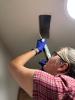 For homes with heating registers in the ceiling or floor, air seal where the duct boots meet the ceiling drywall or the flooring to prevent heat loss around the register.