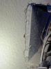 Caulk was used here to air seal the gap between the electrical box and the drywall.