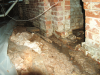 Wrong - A typical vented crawlspace in North Carolina exhibits water leakage, poor drainage, and a low-quality vapor retarder that does not cover all of the ground surface and is not sealed to the walls. 