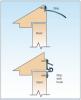 Drip flashing at the door head and drip flashing with hook at the head help to keep out wind-driven rain.