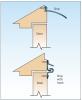Right  – The ties are bent at a 90 degree angle at the nail head and embedded into the mortar joint at least 1.5 inches. 