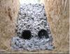 This double French drain provides drainage for a significant volume of storm water. 