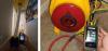 A duct leakage test is performed on a ducted heat pump system using a duct tester (blower fan) and a digital manometer. 