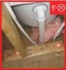 Wrong – Fibrous insulation is not an air barrier and cannot be used for sealing holes.