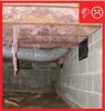 There is no polyethylene sheeting installed in the crawlspace