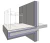 Rigid foam wraps this cantilevered balcony slab to provide a thermal break between the interior and exterior on this multifamily building 