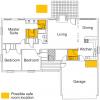 Interior and exterior safe room locations for slab-on-grade foundations.