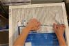 Remove the plastic wrap, but not the cardboard frame, before installing the furnace/air handler filter in the filter slot or above the return grate; note, the metal wire over the filter fabric can be very sharp.