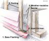 The furring strips that provide a drainage gap behind the lap siding are wrapped with ≤ 1/8-inch screen at the top and bottom of the wall to keep out bugs and burning embers.