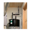 This Heat Pump Water Heater has Pipe insulation installed on the hot water line (on left) and on the cold water line (on right) 