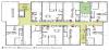 Right – Possible Heat Pump Water Heater Locations on a Multifamily Floorplan including an interior corridor, eight apartments, and meeting rooms