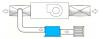 The dehumidifier draws air from a common area in the house, dehumidifies it, and adds it to the supply side of the central air handler for mixing and distribution