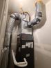 Right - Ducts and heat pump cabinet are properly sealed with mastic, high MERV filter is installed, and duct and refrigerant lines are air sealed at ceiling.