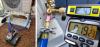   A vacuum decay test is performed on this ductless mini-split heat pump using a digital micron gauge for accurate measurement; a deep vacuum is achieved quickly by using large diameter, vacuum-rated hoses, and removing valve cores 