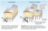 Comparison of a building that sits below the Design Flood Elevation and renovated to be above the DFE. 
