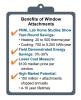 Window attachments like insulated blinds, solar screens, and low-e storm windows provide many benefits including heating and cooling savings at a low first cost