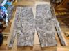 This is an example of an insulation pattern for rigid metal ducts that has been measured and cut in a comfortable location before being carried into the attic.