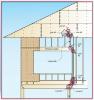 Metal connectors help resist wind uplift at the wall to roof framing connection. 