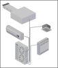 This multi-split heat pump system incorporates several indoor units connected to just one outdoor unit; the indoor units include a wall-mounted unit, floor-mounted, ceiling cassette, and mini-air handler.