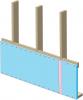 Taped vertical joint of lower wall insulation
