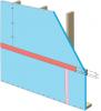 Tape horizontal joint with minimum 3" wide tape placing tape offset high on the joint, adhearing to the upper sheet without wrinkles