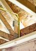 Right - These raised heel roof trusses provide 16 inches of space over the outer walls for full insulation coverage at the attic perimeter.