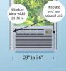 A 5,000- 6,000 Btu/hr air conditioner drawing about 500 watts can be installed in one window of a designated cool room (it is important that the installation is insulated and well-sealed