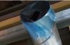 Wrong – The plastic seal of the open end of this duct is ripped; the test measurement will overestimate the duct leakage if the temporary seals are not very carefully completed 