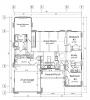 A single-story house floor plan showing braced wall line locations at A through E and 1 through 5