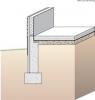A concrete slab floor can be elevated above local grade as a strategy to prevent flood damage.