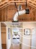 This whole house fan is suspended from rafters and connected to the intake grille by a curved insulated duct, greatly reducing vibration and noise in the occupied space
