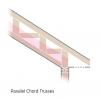 In cathedral ceilings, parallel chord trusses allow thicker insulation levels over the exterior wall top plates.