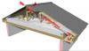 The soffit dam and baffle allow air to flow through the vents without disturbing the insulation covering the top plates