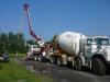 ICF forms are filled with the use of a concrete pumper truck
