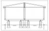 Typical installation of a double section modular home on a pier and ground anchor foundation