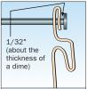 Allow 1/32" clearance between the fastener head and the vinyl siding panel. 